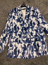Zara womans water colour blue leopard print blazer. Size XS. Brand new.