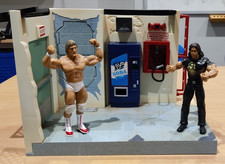 WWF/WWE Vintage Backstage Mayhem SmackDown Playset (WORKING SOUNDS) & 2 Figures