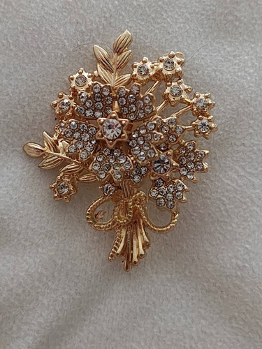 White rhinestone bouquet - white,
