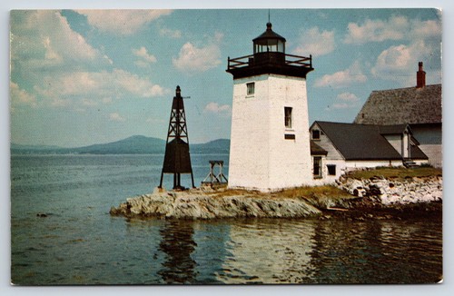 Postcard lighthouse near ferry - postcard,