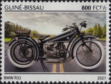 BMW R32 Motorcycle Motorbike Stamp (2021 Guinea-Bissau)