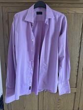 Duchamp London Men's Size 17.5 Long Sleeve Shirt Pink 100% Cotton Used