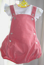 Traditional Bib Shorts + Body Suit Romper MOTHERCARE Red Gingham Baby Girl 1-3 m