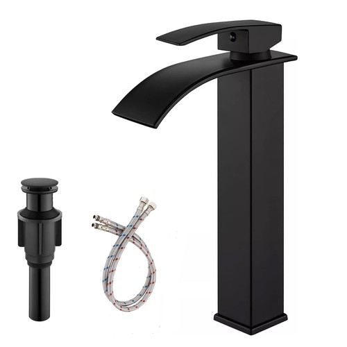 Black tall bathroom basin sink - tall,