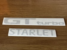 Starlet GT Turbo Rear Sticker Set. Dark Grey. Brand New.