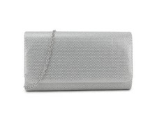 Silver Diamanté Jewelled Clutch Bag