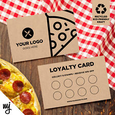 Kraft Loyalty Cards Eco Recyclable | Fast Food Restaurant Takeaway Pizza 02