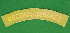 WW2 British Army Reconnaissance Corps Printed Cloth Shoulder Title