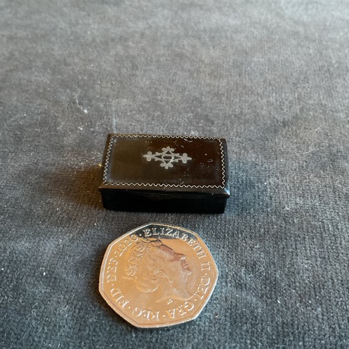 Antique snuff box black - antique, papier