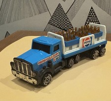 Vintage  (80s) Buddy L Pepsi Delivery Truck Toy Blue Cab, Bottles, Pressed Steel