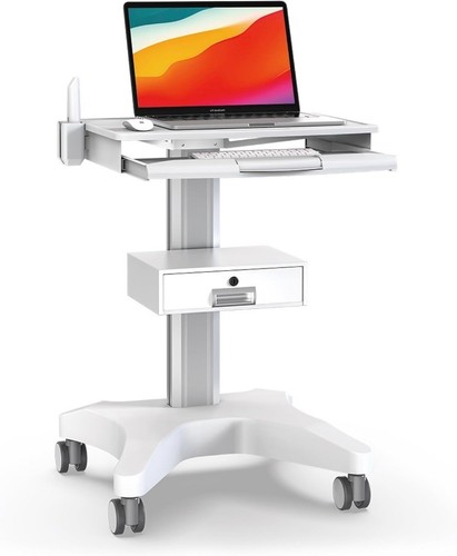 Medical trolley with laptop - with,