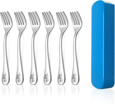 6 Pcs Stainless Steel Toddler Forks Set, Small Children Safe Utensils for Kids’ 