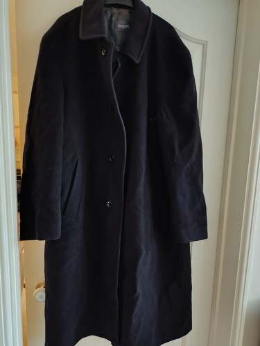 Men wool overcoat black - wool,