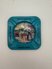 60'S Tin Pin-up Glamour Girl 4" Bar Ashtray, Minnesota Vintage Risque