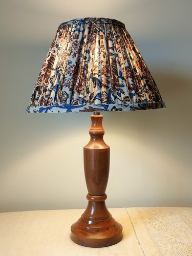 Vintage turned wooden lamp - vintage,