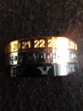 Size V,Gold, Silver,And Black,date spin Ring. Fade resistant.