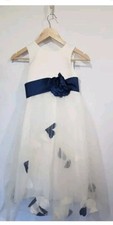 BHS Girls 8years 128cm Bridesmaid Party Dress Floating Floral Petals White 0070