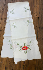 Embroidered Poppy Table Runner