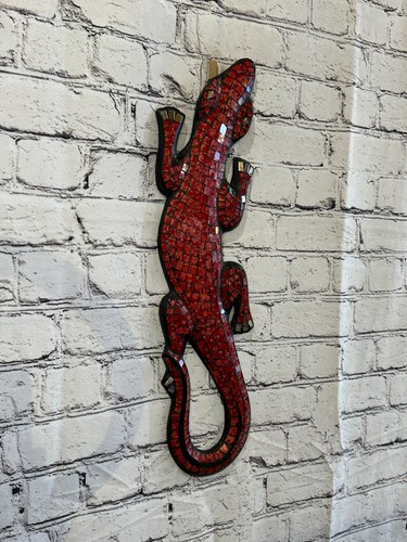 50cm gecko red mosaic - mosaic, wall