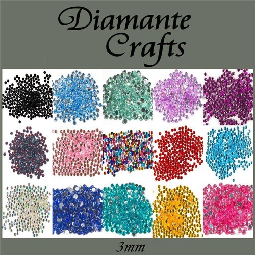 3mm diamante loose flat - flat, back