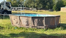 Summer Waves 12’ Steel Pro Max Rattan Effect Ladders Sand Filter Pump SF60220-2