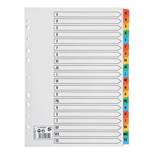 File dividers document - a-z,