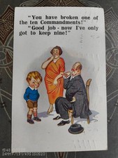Ten Commandments. 1931 Postcard. Inter-Art Co. "Comique" Series No 6015