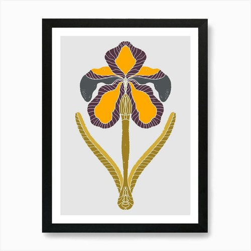 Iris folk art - folk, flower