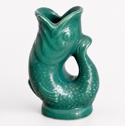 Vintage green glazed fish - vintage,