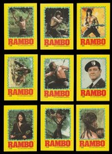 RAMBO FIRST BLOOD - A COMPLETE TOPPS 1985 SET OF 22 STICKER GUM CARDS & WRAPPER