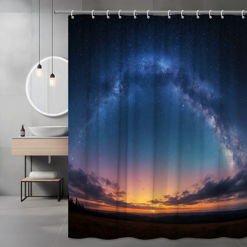 Starry night shower - shower, curtain