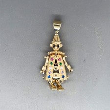 9ct Yellow Gold Cubic Zirconia Clown pendant