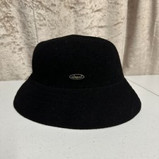 Vintage 90s KANGOL Black Wool Bucket Hat Size Regular | Bowler Men's Retro