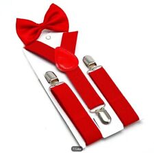 Kids Boys Girls Matching Elastic Braces Suspenders And Bow Tie Set Wedding Gift