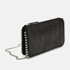 ZARA Woman Black Suede Studded