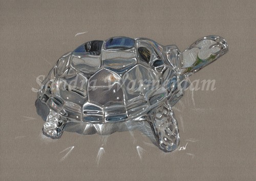Glass tortoise coloured pencil - glass,