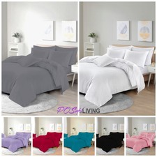 Flannelette Duvet Cover 100% Brushed Cotton Thermal Warm Soft Winter Bedding Set