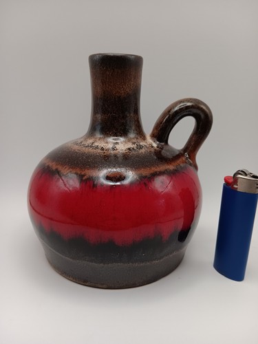 Roth keramik handle vase - roth, red