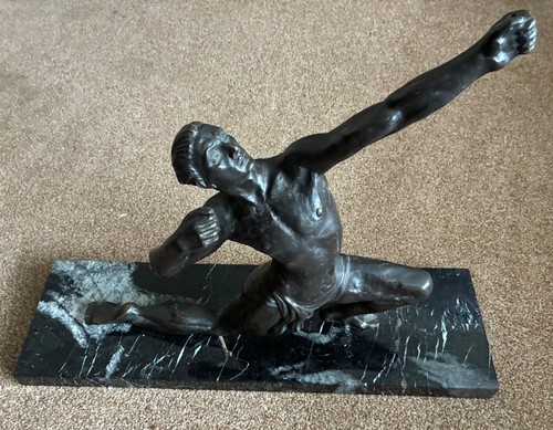 Art deco spelter and - spelter, marble