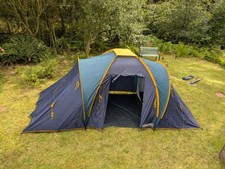 Eurohike 4 man Tent used great condition, navy blue with yellow contrasting guy 
