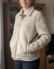 Beige Faux-Shearling Jacket