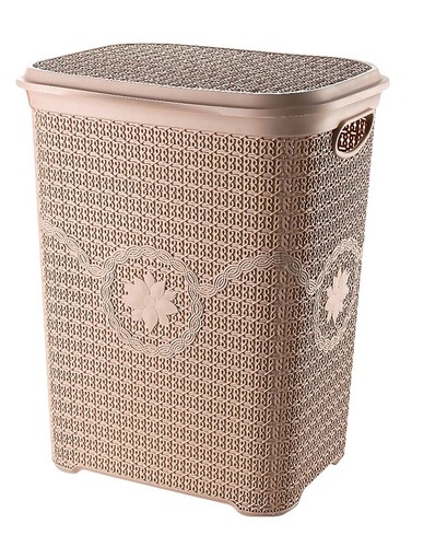 Tall knit laundry basket with - tall,