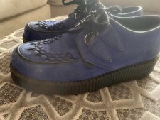 Electric Blue Underground Shoes Women's Suede Creepers UK 7 Punk Goth MAKE OFFER