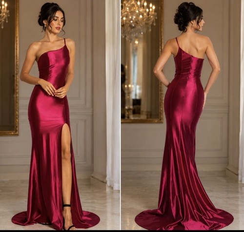 Formal one shoulder burgundy - formal,
