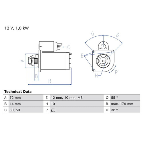 Bosch starter motor 12v - motor, 10