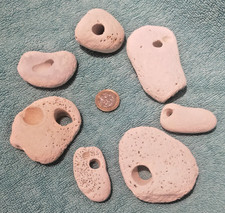7 x Natural Chalk Hag Stones