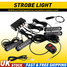 4Pcs 6-LED Amber Strobe Lights
