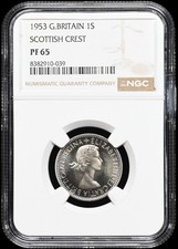 Great Britain. Elizabeth II. 1953. Scottish Crest. Proof Shilling. NGC PF65.