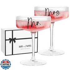 Ribbed Coupe Glasses for