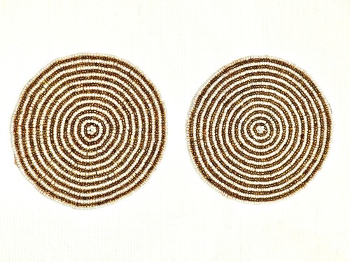 Handstitched gold heart - x,